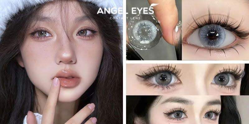 Lens xám kết hợp với mắt đen