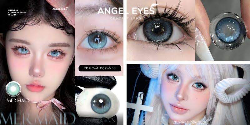 Lens xanh kết hợp với mắt đen