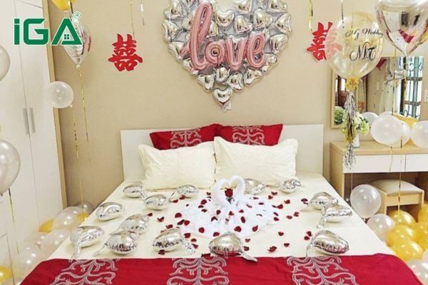 Mẫu trang trí giường cưới truyền thống