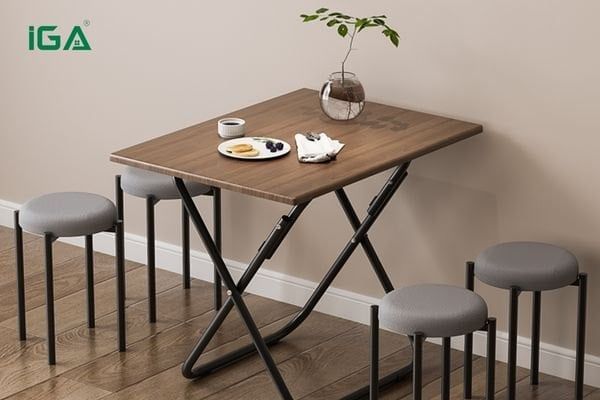 Bàn ăn gấp gọn khung sắt GM99