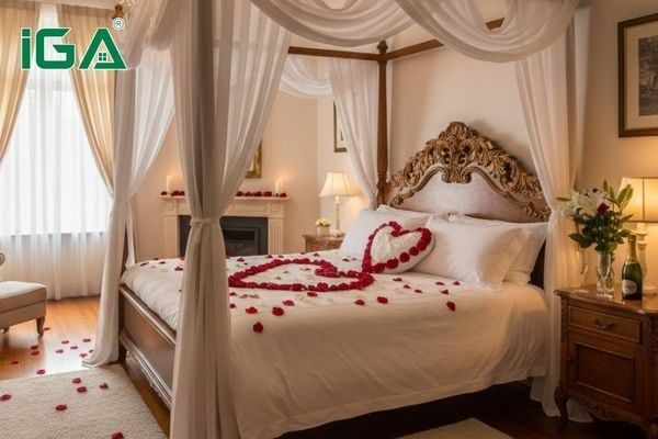 Nên chọn chất liệu chăn ga gối thoải mái cho giường cưới