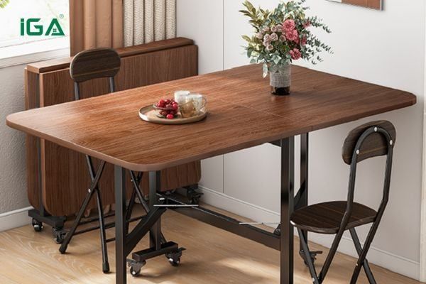 Không gian nhỏ nên chọn các mẫu bàn gấp gọn tiện dụng