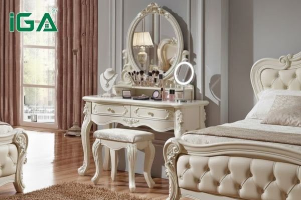 Kích thước phổ biến của bàn trang điểm tân cổ điển