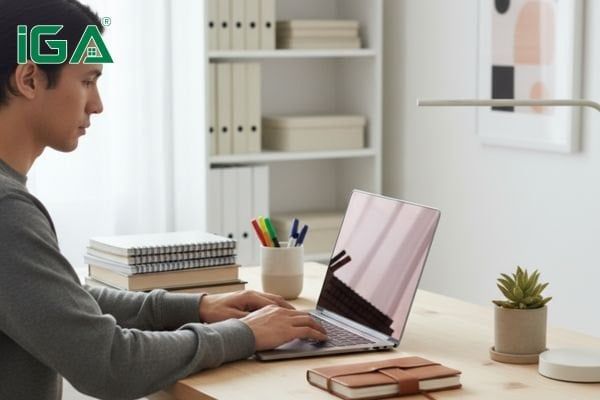 Ngồi bàn làm việc kích thước chuẩn giúp bạn có tư thế thoải mái