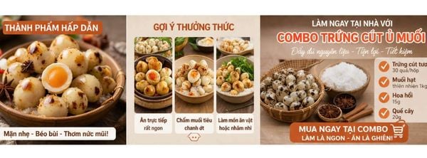 mẹo ăn trứng cút ủ muối