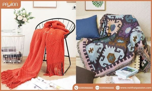 Khăn phủ sofa phong thủy cho người mệnh Hỏa