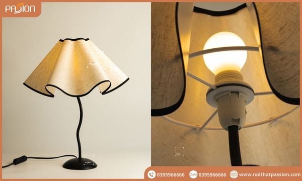 Đèn ngủ decor hiện đại chao vải