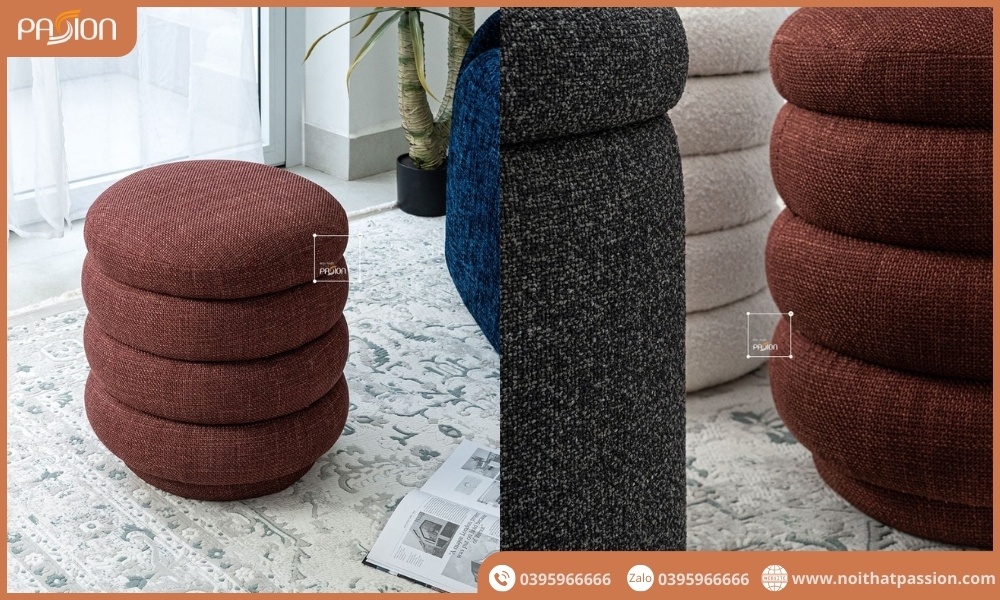 Đôn Ngồi Ottoman Hình Bánh Rán Xếp Tầng
