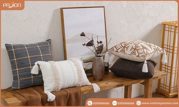 Vệ sinh gối tựa lưng vỏ gối canvas và cotton