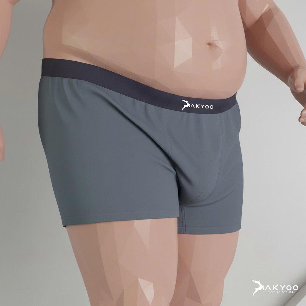 Quần sịp boxer bamboo ghi big size nam Akyoo
