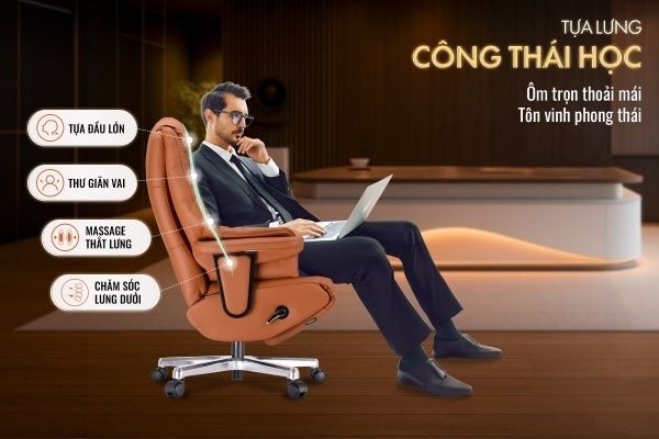 Ghế thương gia Era Boss with Massage 100% da thật cao cấp nâng tầm văn phòng giám đốc