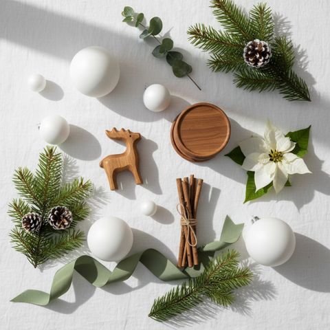 Set màu chủ đạo: Trắng – Nâu – Xanh lá