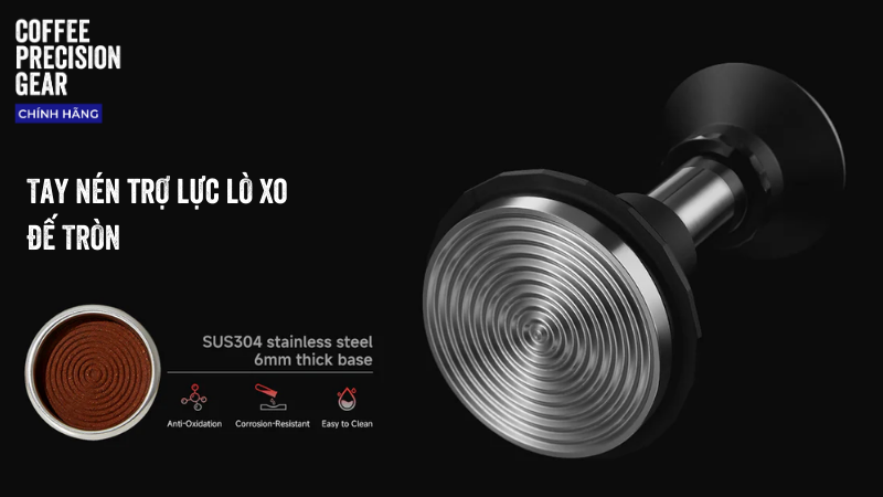 tay nén cà phê lò xo trợ lực