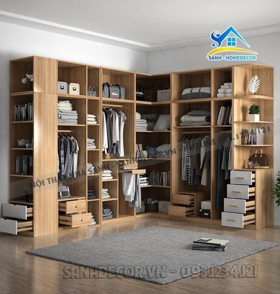 Tủ quần áo chữ L tại Sành Decor