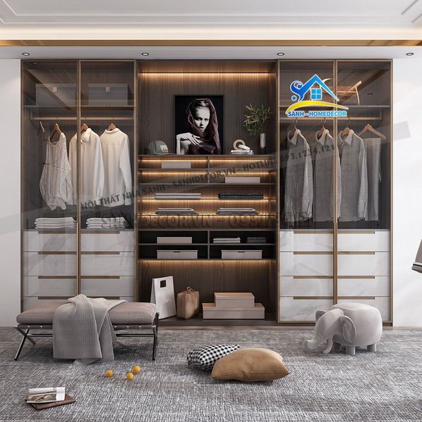 Tủ quần áo cánh kính Sành Decor