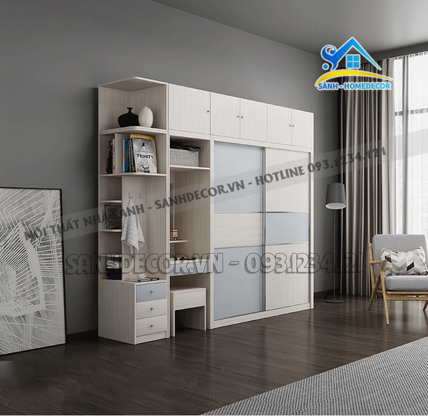 Tủ quần áo liền bàn trang điểm Sành Decor