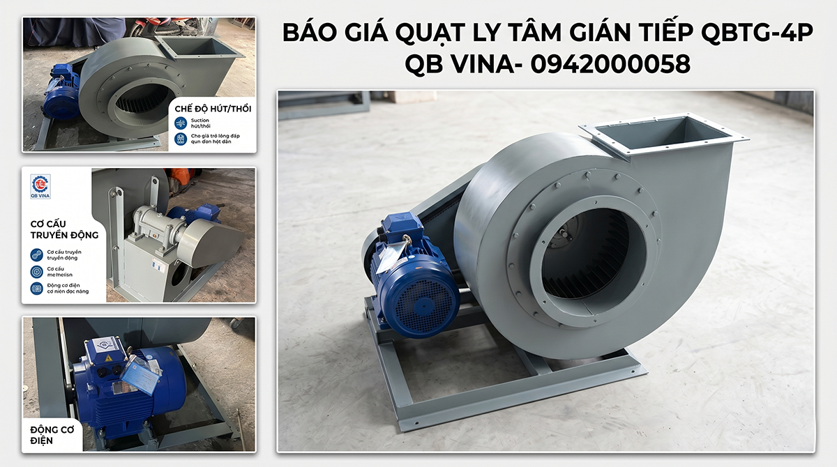 bảng giá quạt ly tâm gián tiếp qbtg