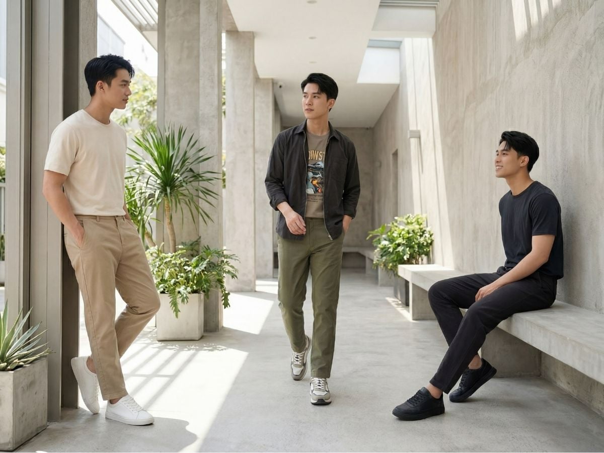 Quần tapered phù hợp nam có phần đùi to