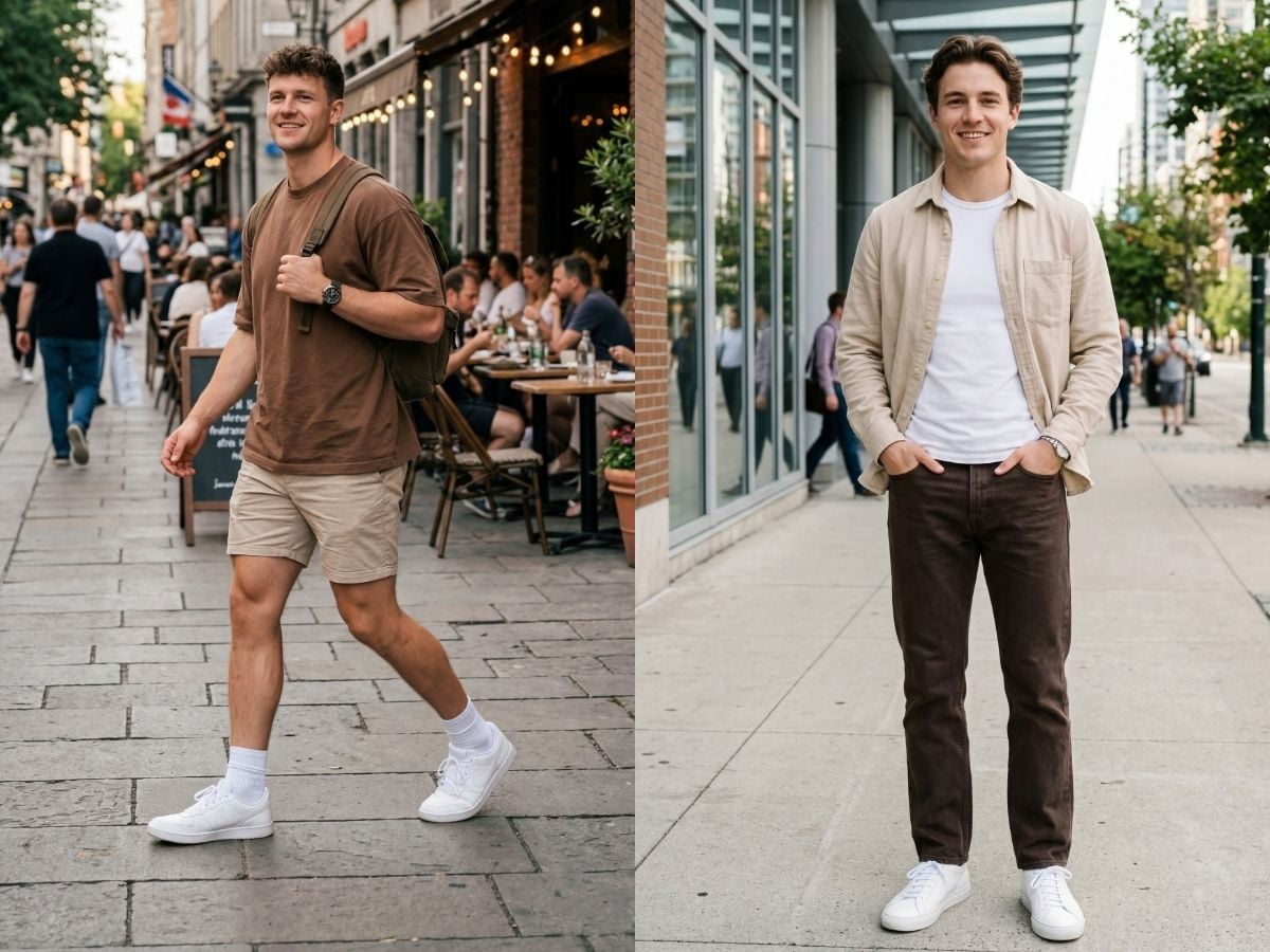 Outfit đi chơi năng động với tone nâu be