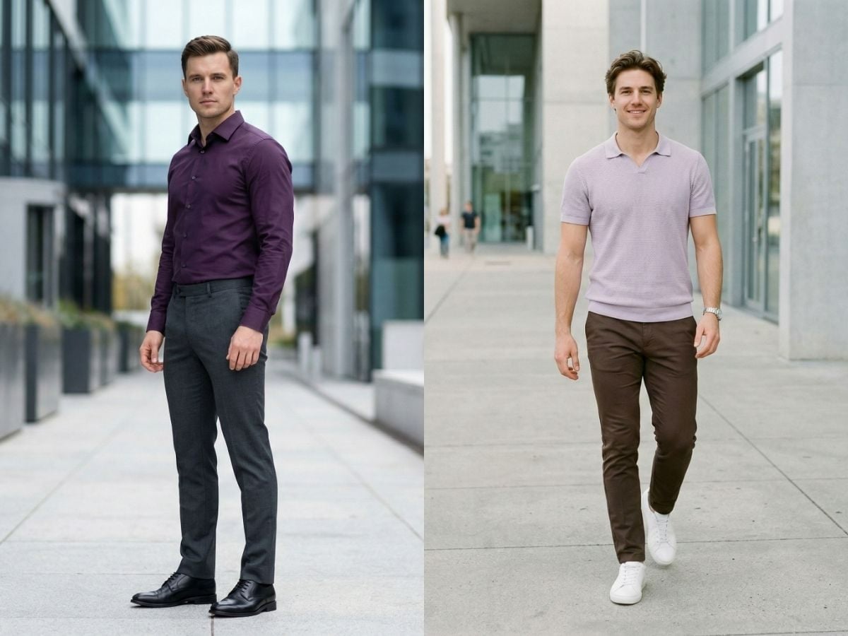 Lịch lãm, cuốn hút với trang phục màu tím