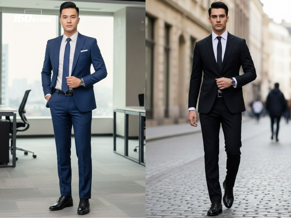 Phong thái uy nghiêm, điềm đạm với suit tối màu