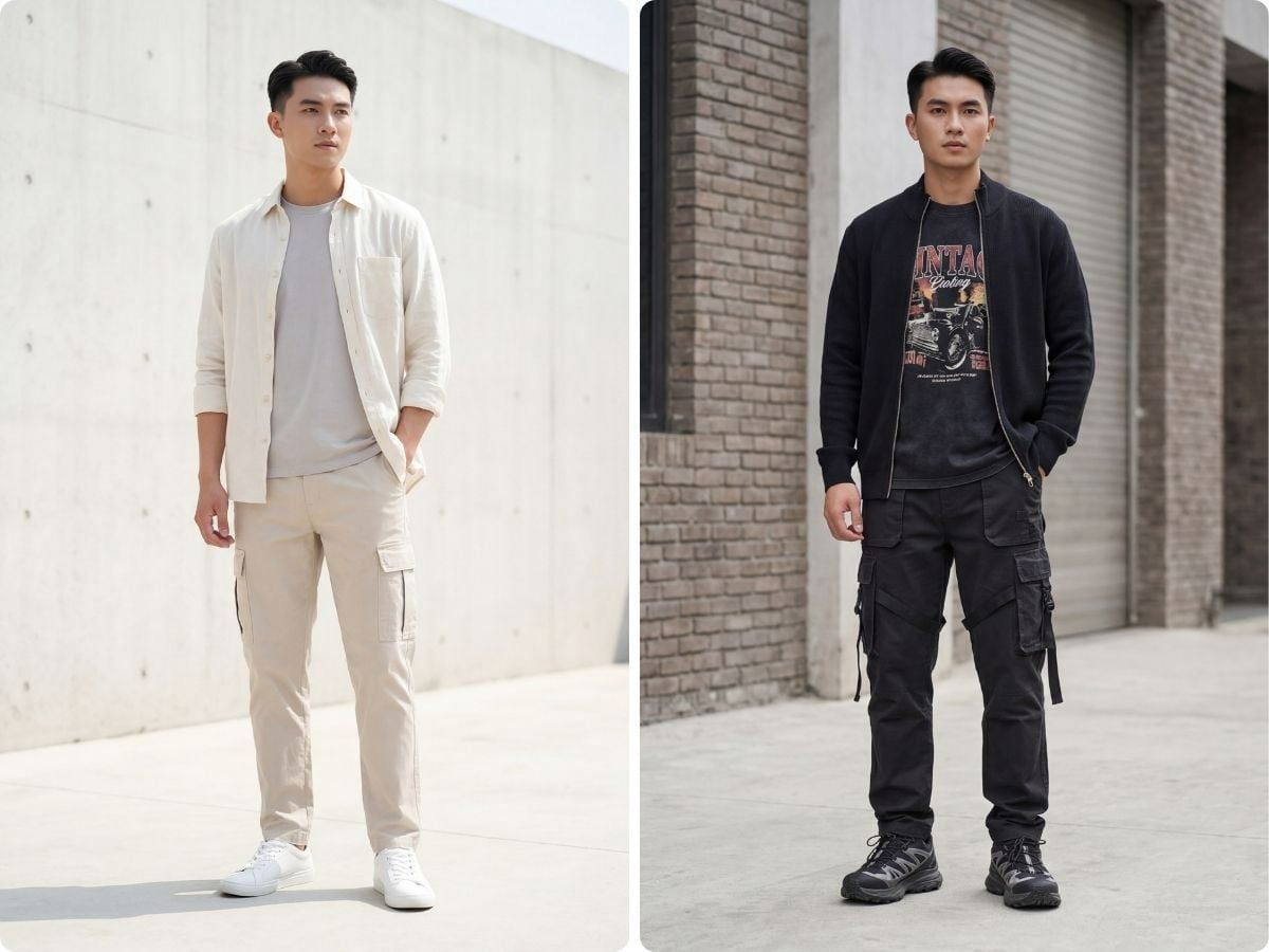 Mẫu quần cargo nam bụi bặm, cá tính