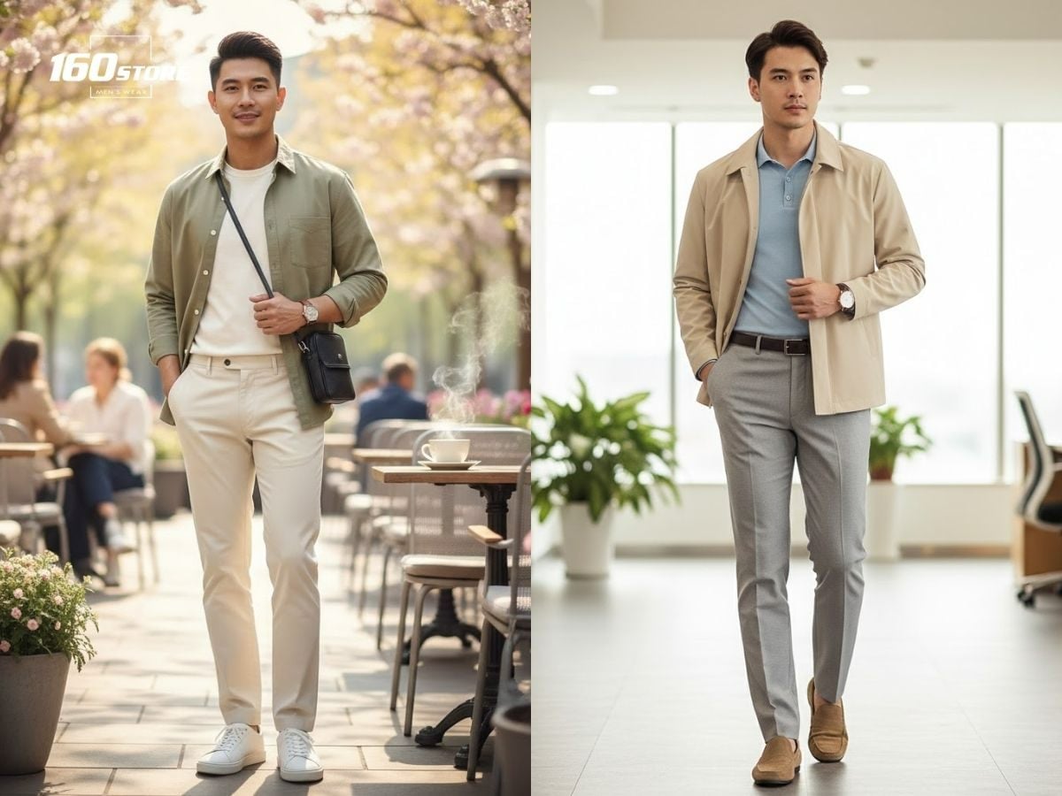 Nên lựa chọn áo thun, polo hoặc sơ mi nhẹ nhàng bên trong