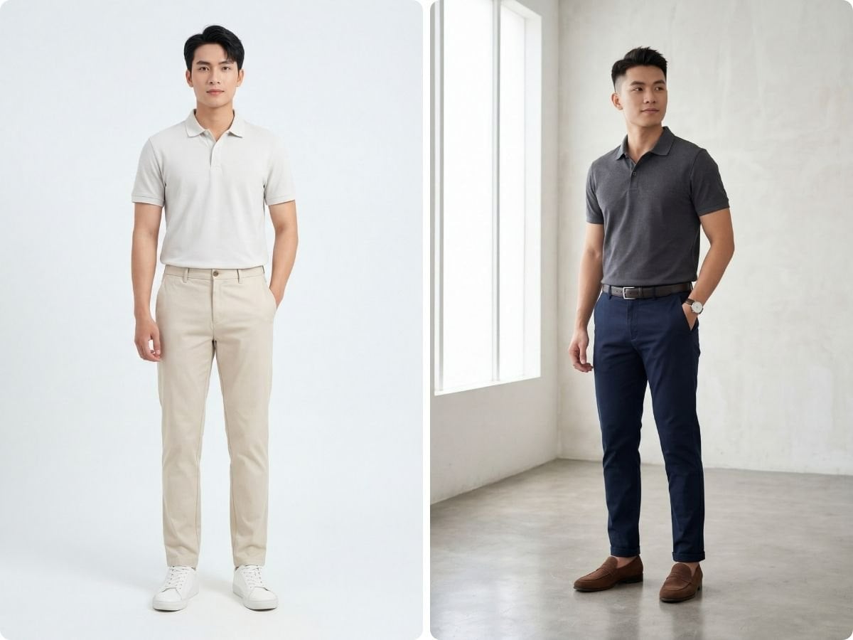 Quần chinos thanh lịch, hiện đại