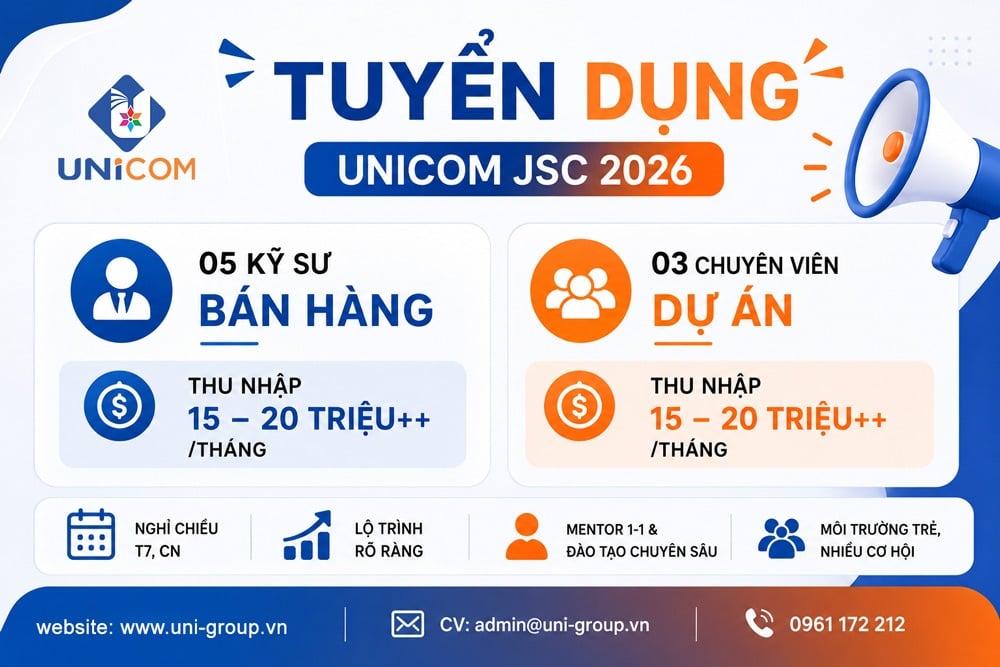 UNICOM JSC TUYỂN DỤNG NHÂN SỰ 2026