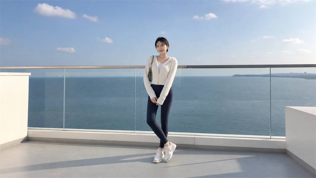 Quần legging theo set đơn sắc athleisure gọn gàng
