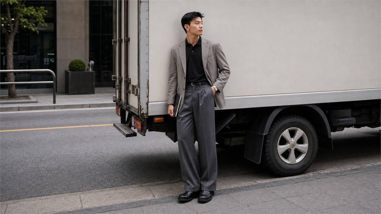 Phối áo polo nam với blazer mỏng lịch sự nhưng không bị cứng