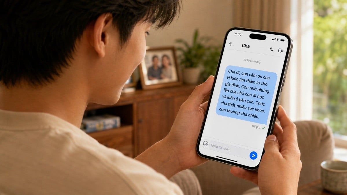 Viết một lời nhắn ngắn nhưng thật để chúc mừng Ngày của Cha