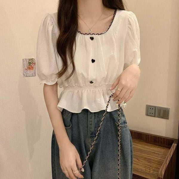 Áo blouse Cổ vuông