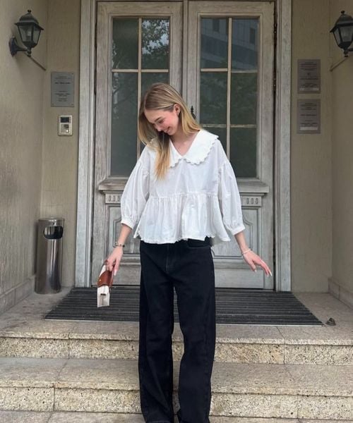 Áo blouse phối quần tây