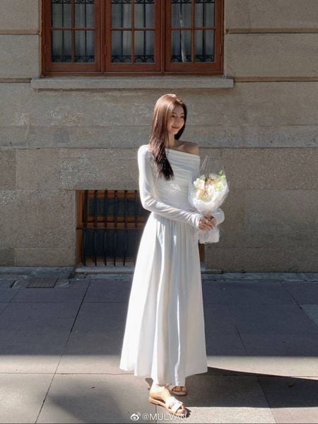 Các kiểu váy hè đẹp nhất - Váy trễ vai