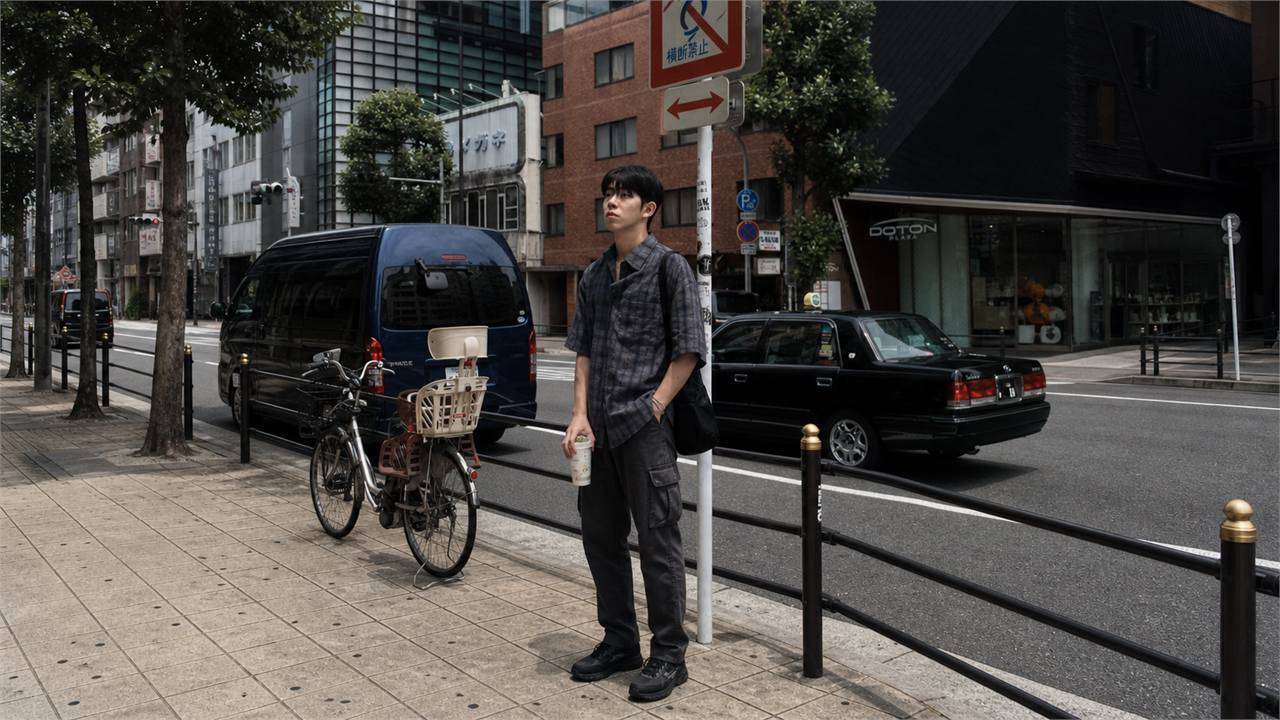 Phối áo sơ mi caro nam tông trầm với quần cargo gọn khỏe nhưng không nặng