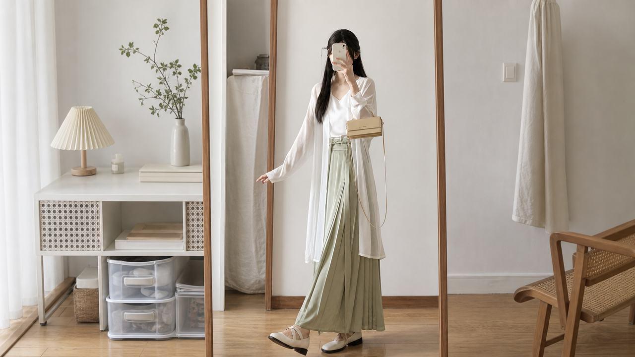 Chân váy maxi dáng suông thẳng tối giản và hiện đại