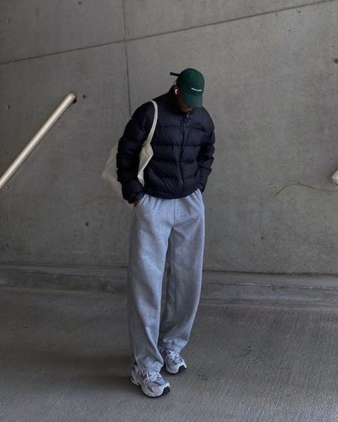 Áo khoác chần bông phối quần jogger