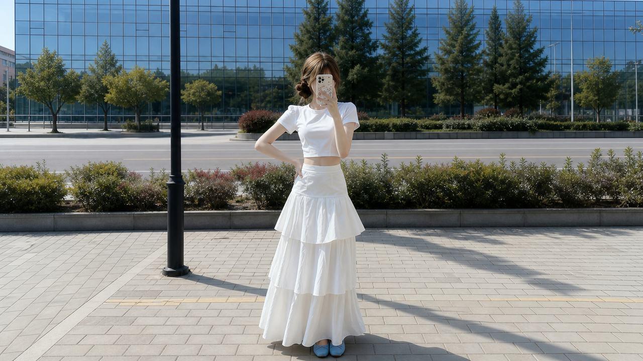 Người cao và dáng thẳng dễ mặc nhiều kiểu váy maxi