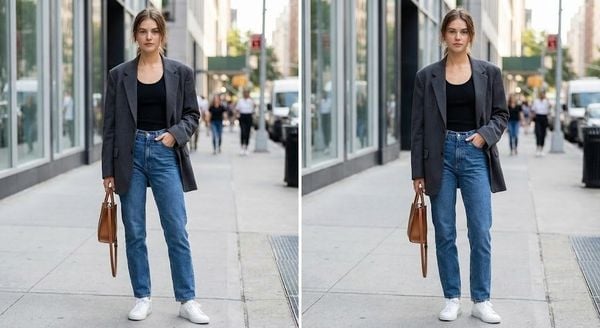 Mặc vest đi giày thể thao - Vest dáng Oversized + Sneaker tối giản