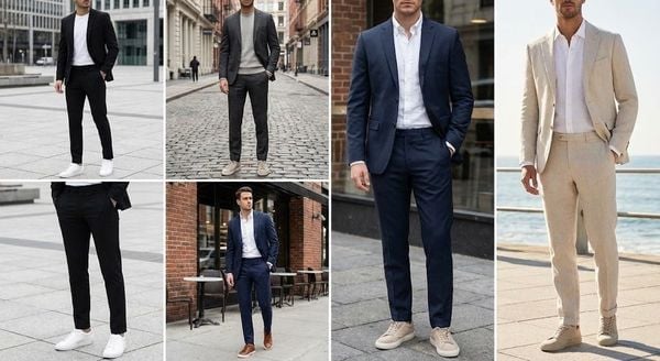 Mặc vest đi giày thể thao - Chọn giày thể thao theo màu vest