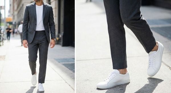 Mặc vest đi giày thể thao - Ưu tiên sneaker tối giản