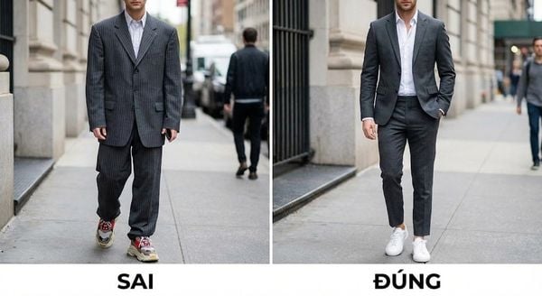 Mặc vest đi giày thể thao - Chọn vest/suit đúng phom