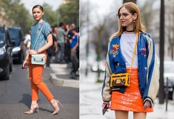 Màu xanh dương kết hợp với màu cam