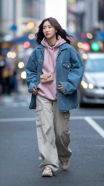 Outfit đi Tà Xùa - Jacket Denim khoác ngoài đi cùng quần túi hộp