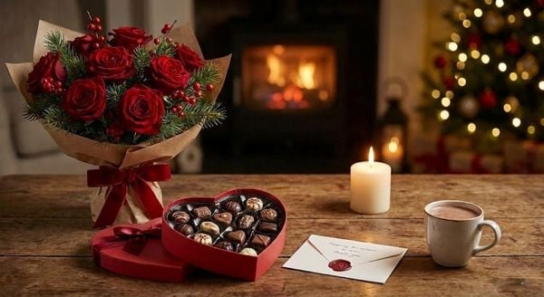 Quà giáng sinh cho người yêu - Hoa, thiệp và socola