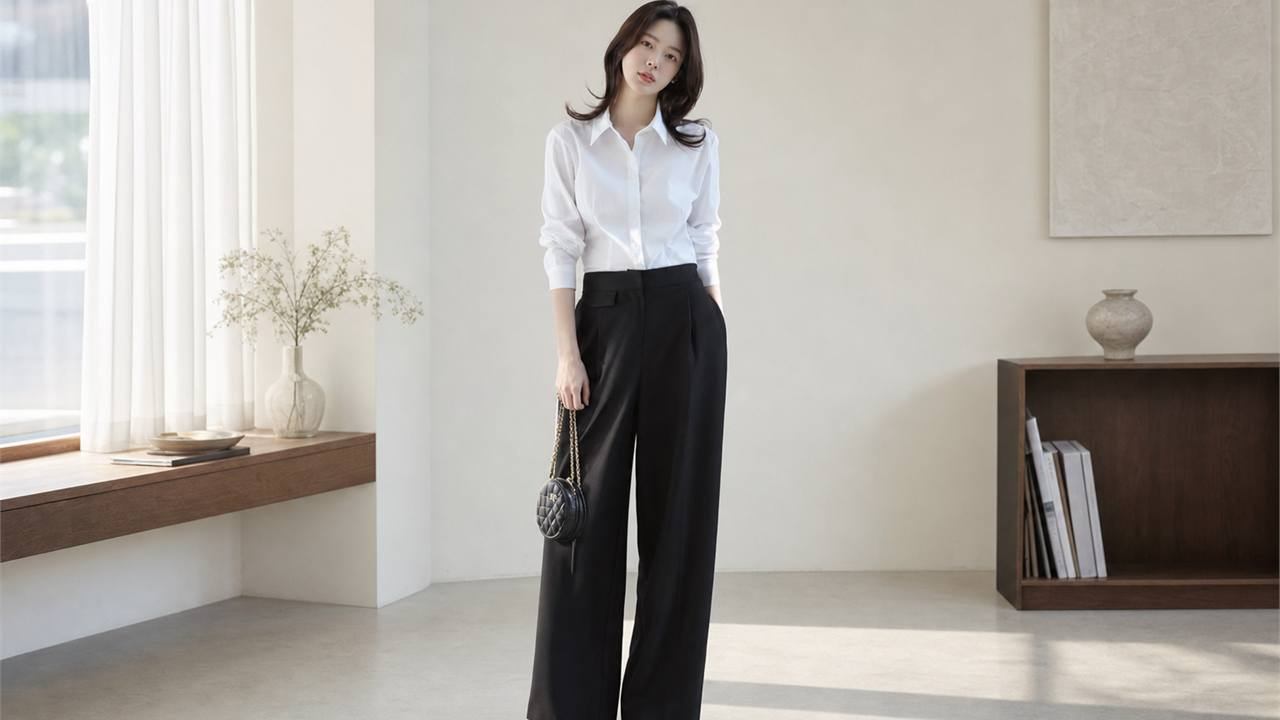 Chọn loafer hoặc mules với quần tây ống rộng nữ khi muốn chỉn chu mà vẫn dễ đi