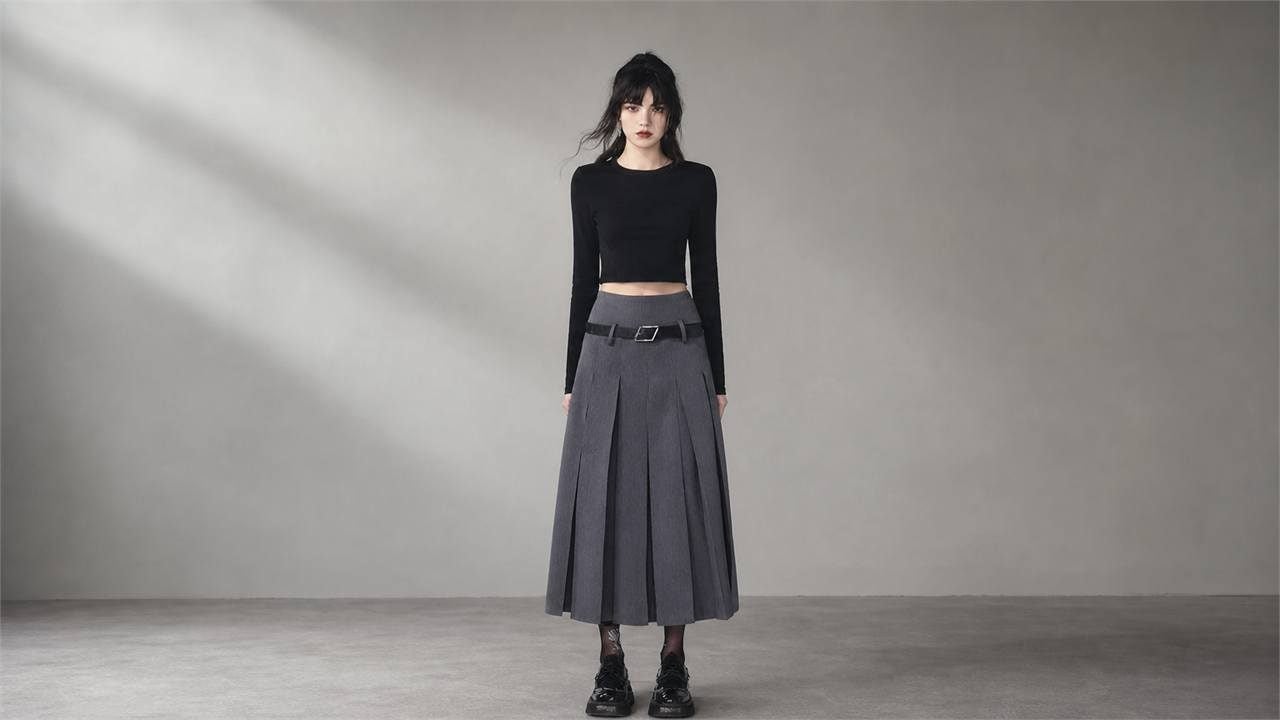 Váy midi xếp ly mềm mại và thanh lịch