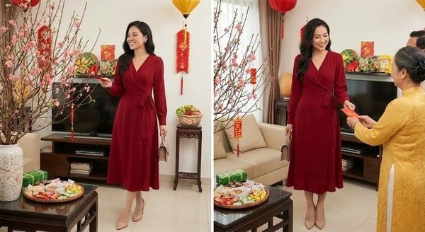 Đầm wrap dress quấn eo