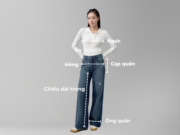 Hướng dẫn cách đo các vị trí khi chọn size quần jean